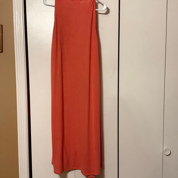 LuLaRoe Vibrant Coral Maxi Dress - Picture 5 of 5